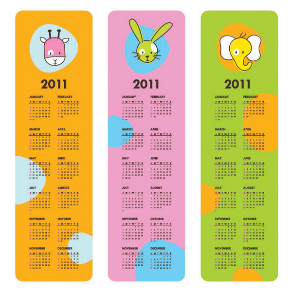 free vector Very cute clip art calendar 2011